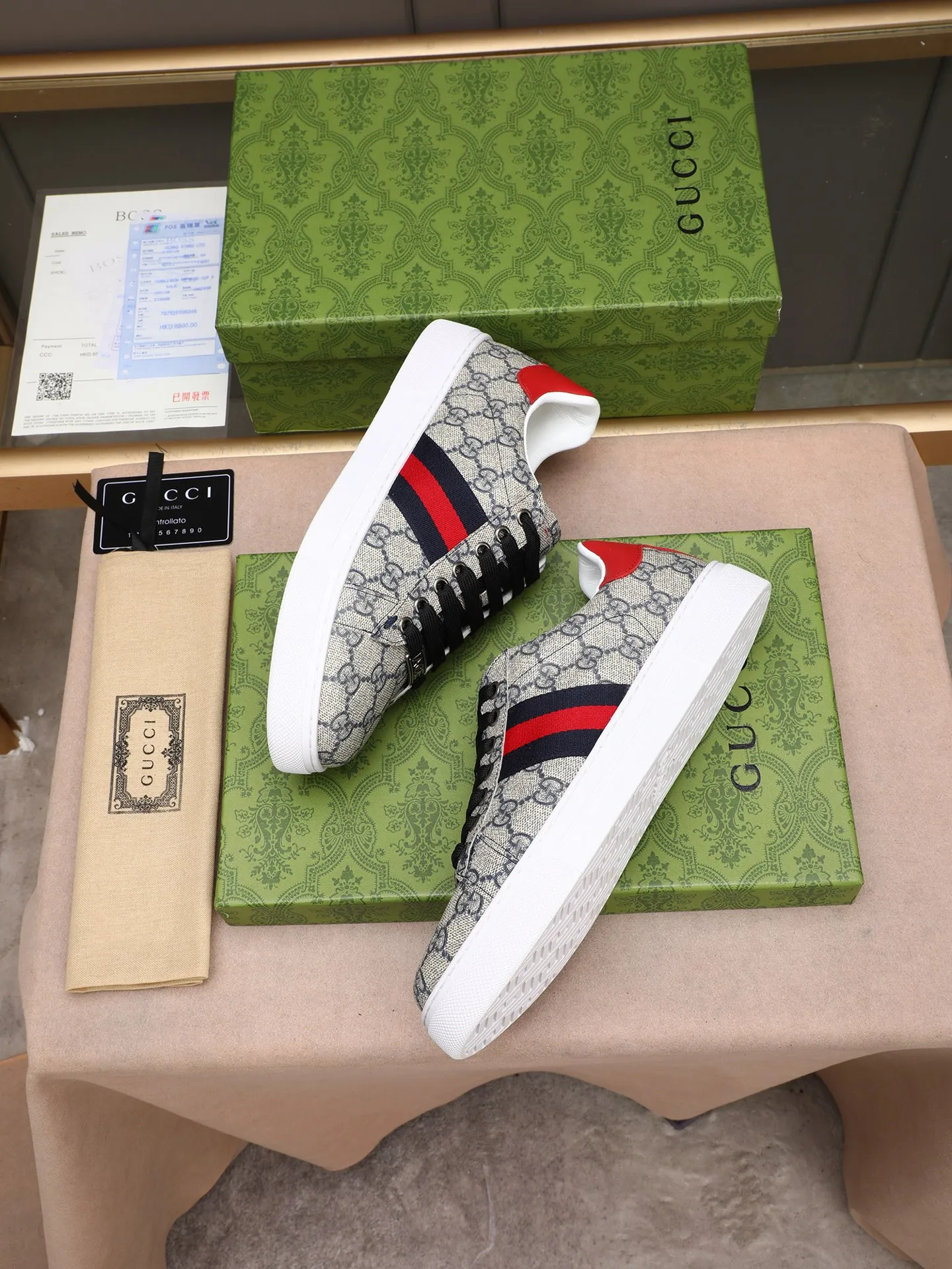 Men's shoes 💰400 [running volume version] GUGGI white shoe series! The fabric is made of imported cowhide➕Gucci special material➕sheep lining➕original rubber outsole, men's size 38-44 (45 can be customized)